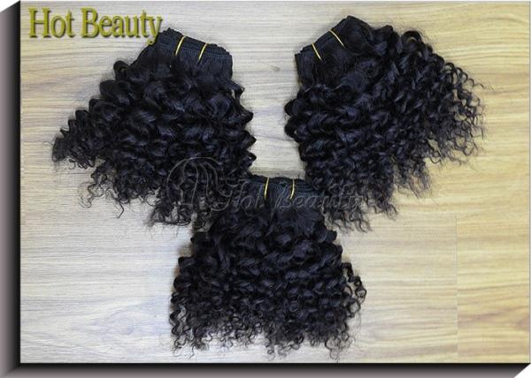No Knots Cambodian Virgin Hair Kinky Wave 8- 28 Natural Black 1b#