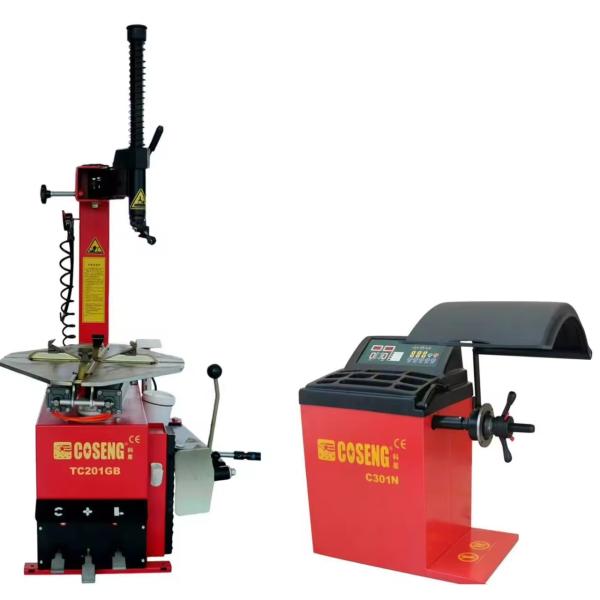 Automotive Tire Repair Coseng Tire Changer and Wheel Balancing Machine Combo Inside clamping 12-24