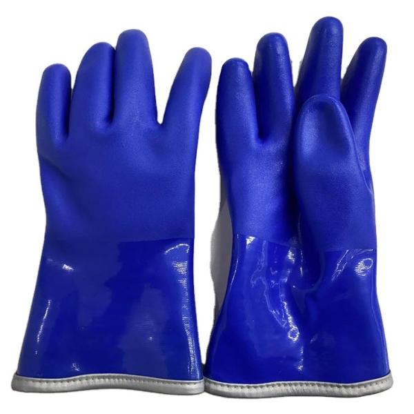 Acrylic Fleece Insulated Chemical Pvc Coated Work Gloves Anti Acid Alkali