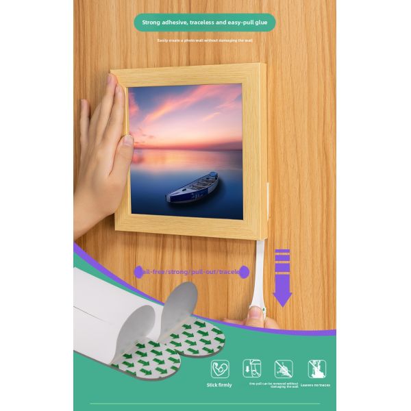 Acrylic Adhesive Removable for Magic Tape No Trace Back Arrow Tape for Photos Nail-Free Hook Artifact for Wide