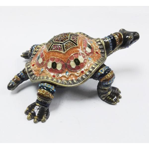 Classical turtle metal jewelry box diamond jewelry box ring box painted dressing table decorations