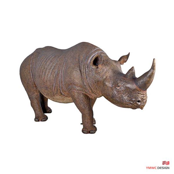 Life-Size Bronze Rhinoceros Statue Custom Metal Animal Sculpture for Customer Size