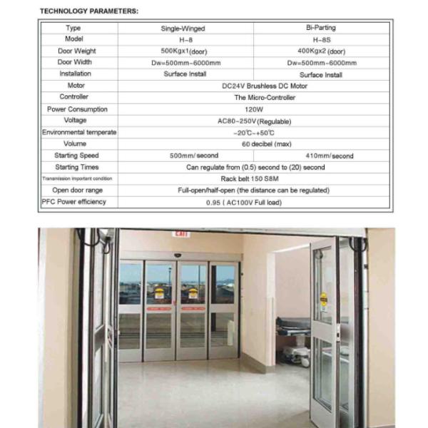 Stainless steel motor Heavy Duty door , workshop mansion exterior automated sliding door