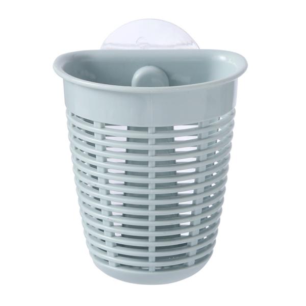 Kitchen Bathroom Storage Basket Plastic Irregular With Suction Cup