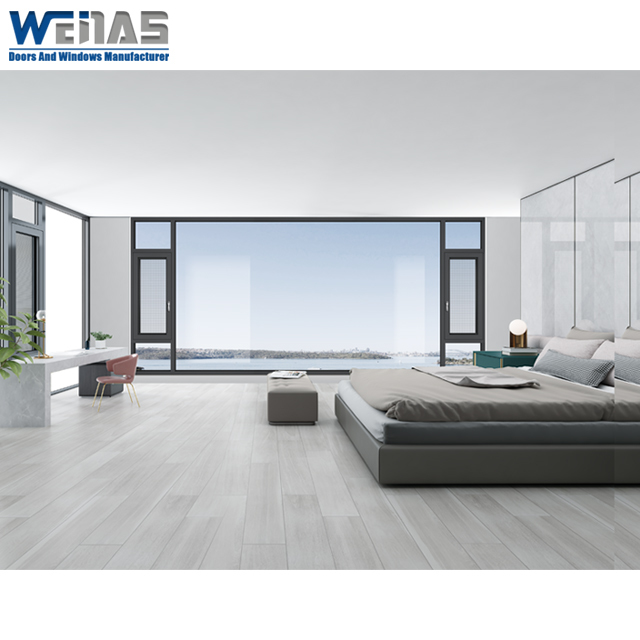 Matt Black Double Glazed Aluminium Casement Windows With Mosquito Screen