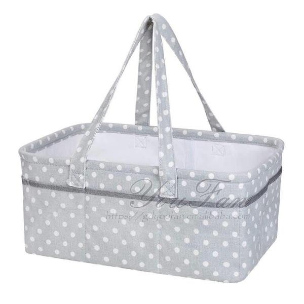 Cotton Canvas Baby Diaper Caddy , Modern Portable Nappy Organiser Caddy
