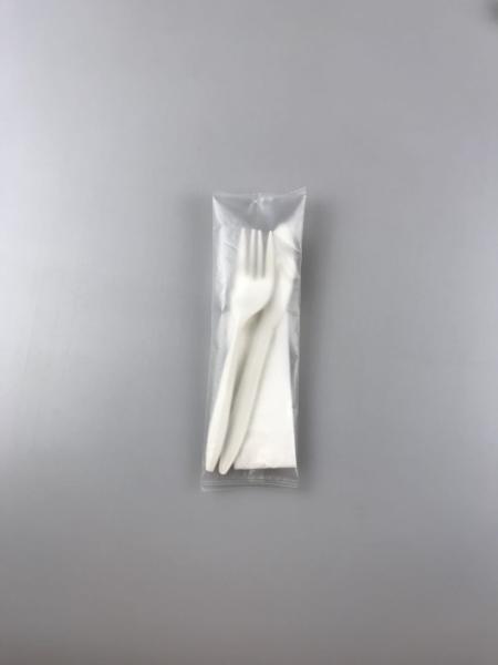 Custom Logo Biodegradable Flatware Disposable Spork with Individual Wrapping and Napkin