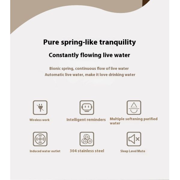 Large Capacity 7L All Stainless Steel Rechargeable Pet Water Dispenser Eco-Friendly Automatic Dog/Cat Bowl Solid Unplugged New