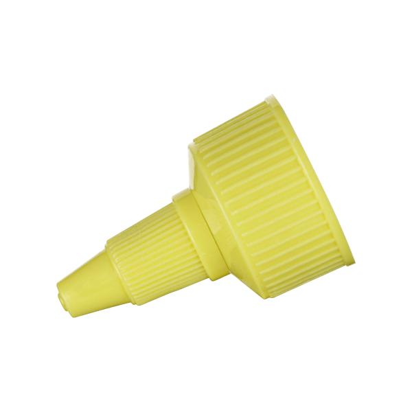 24/410 28/410 Pp Yellow Plastic Pointed Nozzle Screw Cap  Twist-to-close Cap