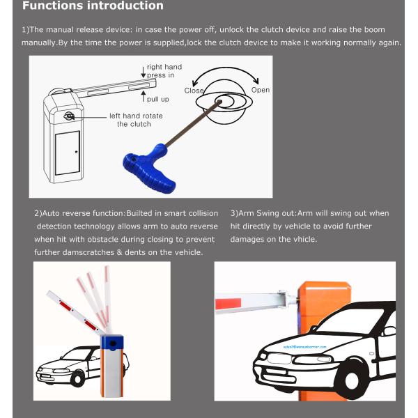 OEM Manual Release Folding Vehicle Barrier System With  Double Safety Limit Switches
