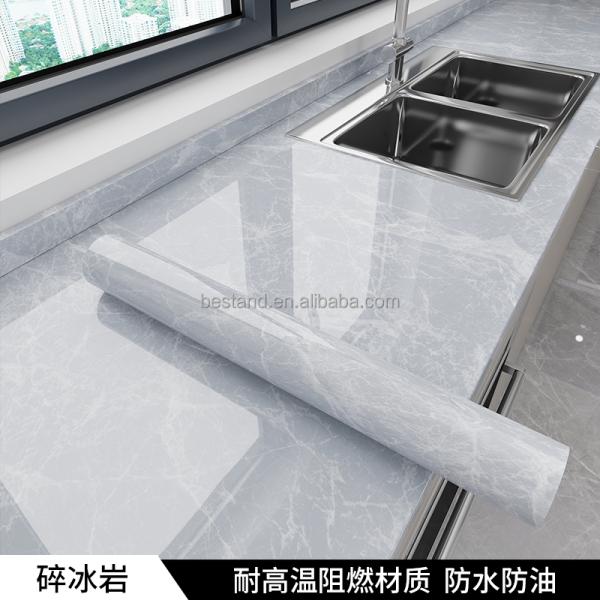 Peel Off Marble Wallpaper Heat Resistant 10m Black Marble Effect Wallpaper