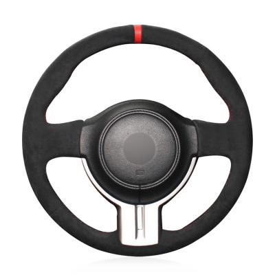 Wrap Hand Sewing All Black Soft Suede Steering Wheel Cover for Subaru BRZ Scion FR-S FRS Toyota 86 GT86