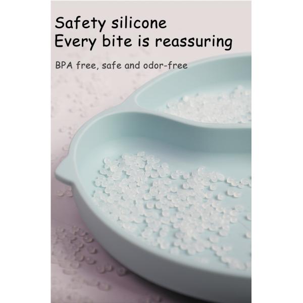 Нескользящие и без BPA Силиконные детские акулы Кормление блюдами для детей без BPA