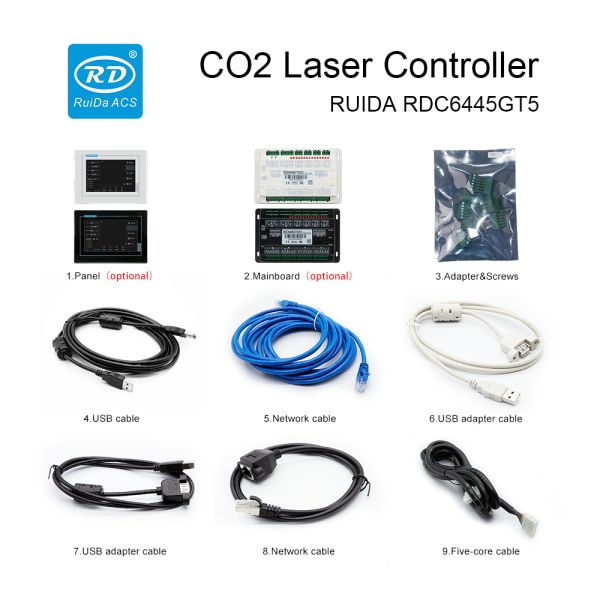 CO2 Laser Controller RDC6445GT7 Designed for Non Metal Cutting Including Leather Fabric Sign Craft Gift and Toy Applications