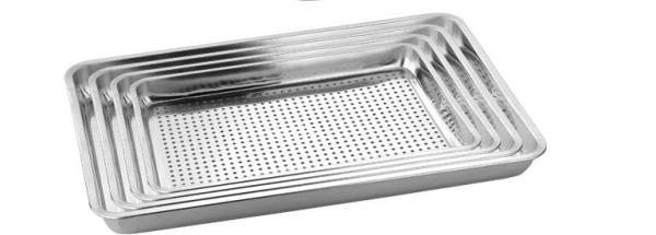 Food Grade Perforated Baking Tray Stainless Steel Material With Round Hole