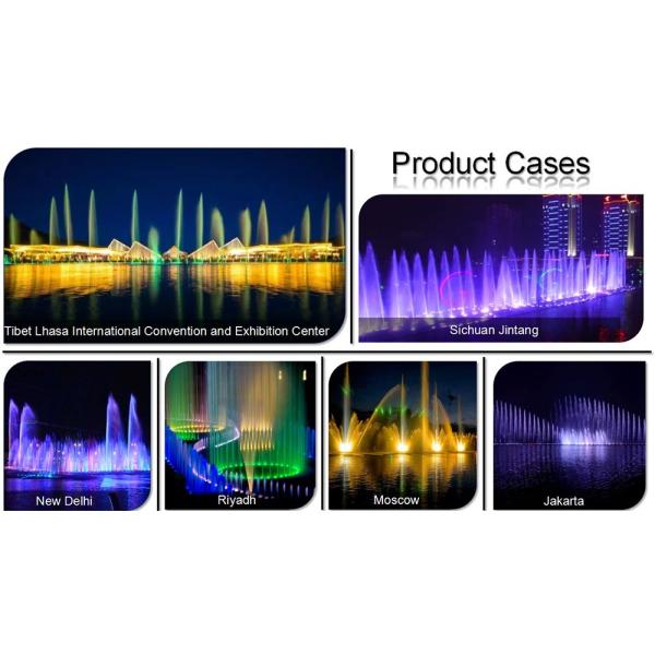 RGB Lighted Music Dancing Fountain For Large Park Decoration 1-100 Meters Height