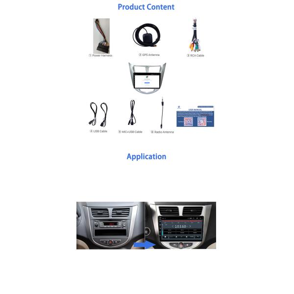 CE Hyundai Радио с сенсорным экраном 2.5D IPS 10 дюймов для Hyundai Accent Verna Solaris