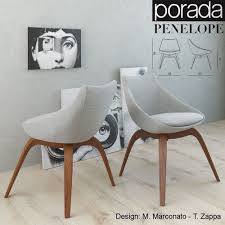 Penelope Porada Dining Chairs / Solid Canaletta Walnut Porada Furniture Italy
