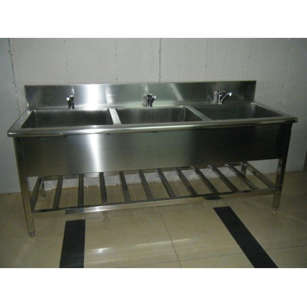Silver Color Lab  Stainless Steel Hand Wasking Sink Cleanroom Furniture