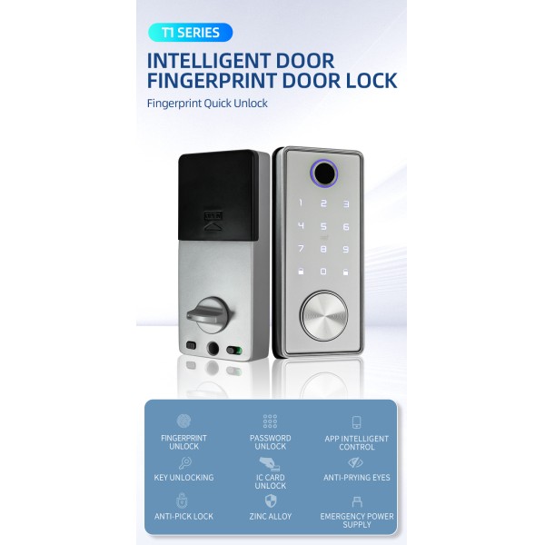 YAGU Mini Short Smart Lock Keyless Entry Password IC Card Key Anti-theft Lock Office Automatic Digital Code Deadbolt Door Lock