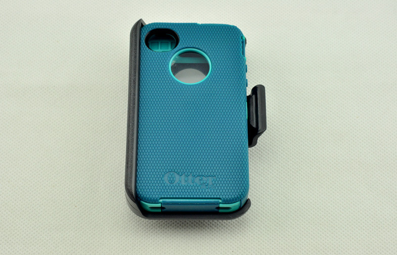Waterproof Outerbox Iphone 4 Hard Shell Case Deep Teal Blue With TPU Metarial