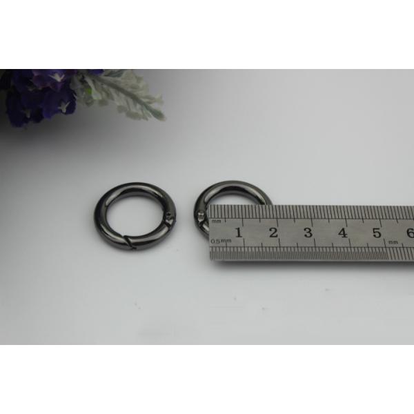 Wholesale gold color handbag hardware zinc alloy 16mm round shape metal spring split ring