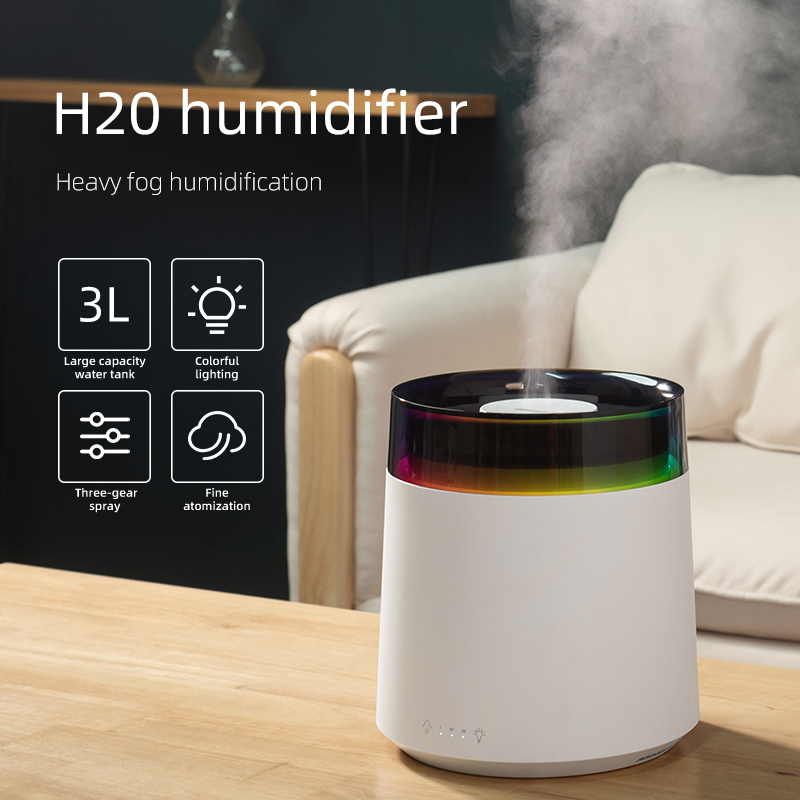 Customized 3L Water Tank 360 Nozzle Cool Mist Top Fill Quiet Rapid Ultrasonic Humidifier for Bedroom Baby Nursery and Plant