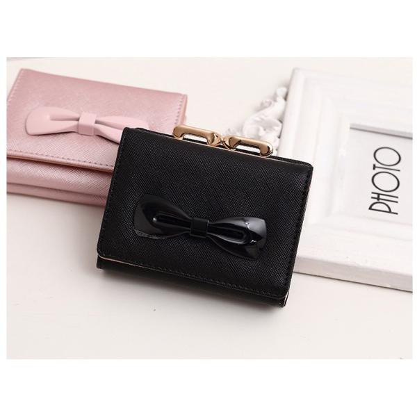 2016 new women's wallets cute bow buckle short paragraph mini wallet
