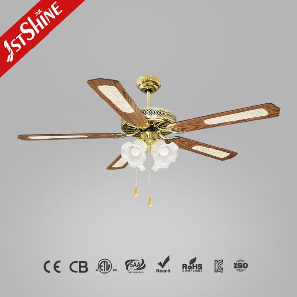 52 Inch Traditional Ceiling Fan with Pull Chain Control and AC Motor for Restaurants