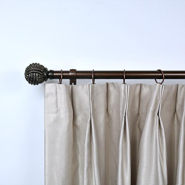 Coffee Classic Light Luxury Curtain Plain Rod 0.5MM With Aluminum Finial