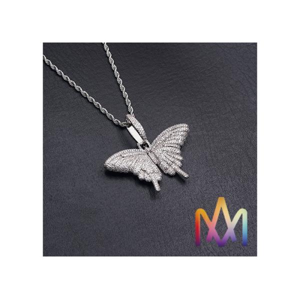 27g Fadeless Butterfly Pendant Cubic Zirconia Necklace