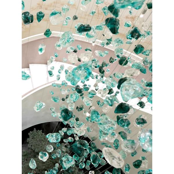 Art décoratif Salle d'hôtel Lustre en verre cristallin Plafond monté Lustre