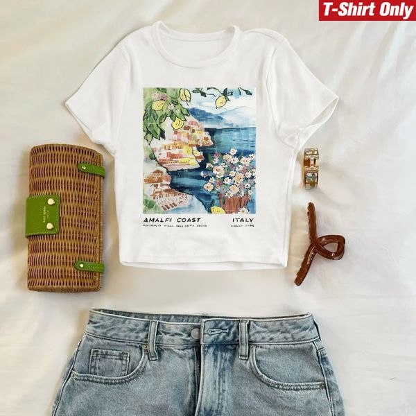 Floral Printing Women T Shirts Machine Washable 180cm Short Sleeve Black Shirt Womens