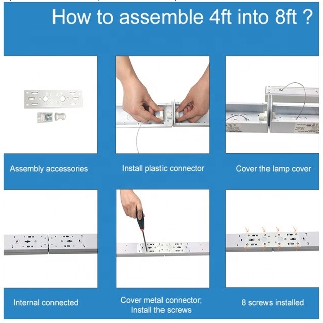 LED 34W 4FT Strip Mount Lights IP65 Linear Supermarket Lamp Fixtures 5- for Supermarket