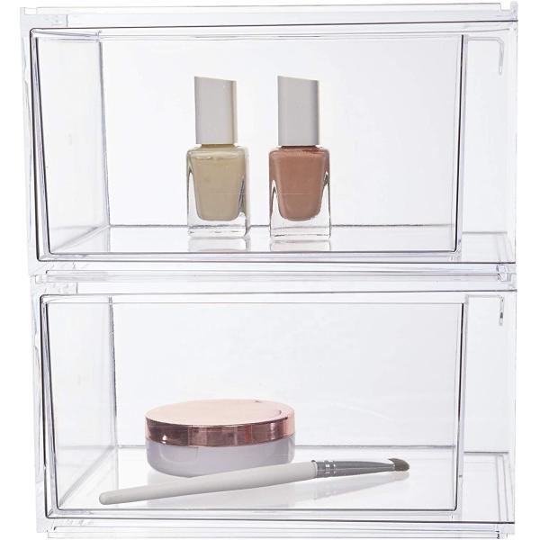 Customized acrylic desktop storage boxes skin care product organizer cosmetic makeup organizer box