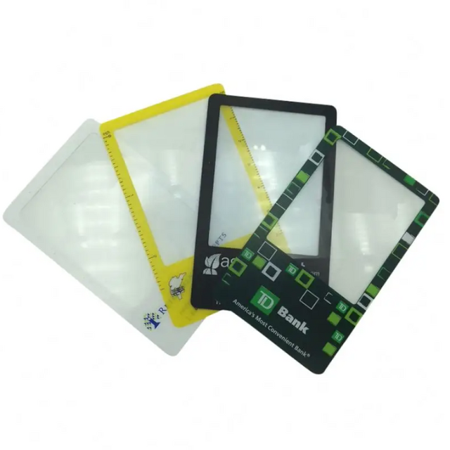 Custom Logo Credit Card Magnifier Pocket Plastic Magnifying Glass Business Cards for Wallet