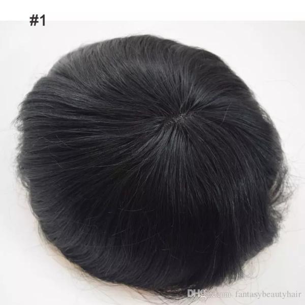 Brown Black Natural Custom Made Hair Units Hair Toupee For Men