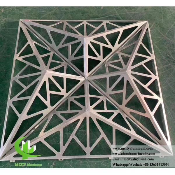 Écran métallique de plafond en aluminium 3D avec lumière LED