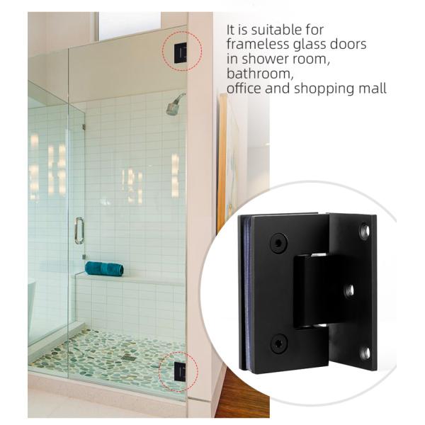 Modern Design Matt Black Stainless Steel 90 Degree Wall Mounted Shower Glass Door Hinge
