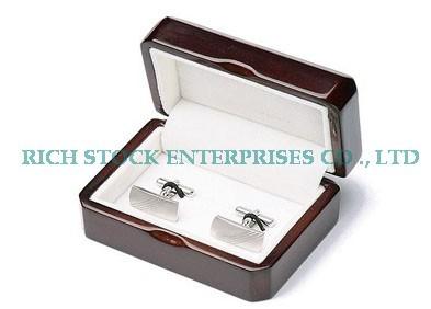 wooden cufflink box