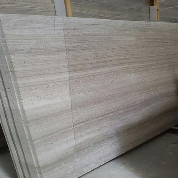 Standard Size White Wooden Marble Slab 15-30mm Thickness For Indoor