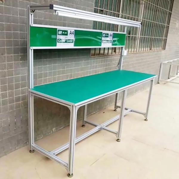 Banco de trabajo ESD de 240x120x185cm con soportes de flujo de perfil de aluminio