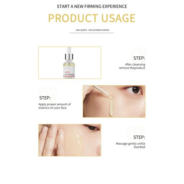 Etiqueta personal personalizada Cosméticos para el cuidado de la piel facial Esencia de suero Niacinamida aclarante Hidratante Esencia blanqueadora