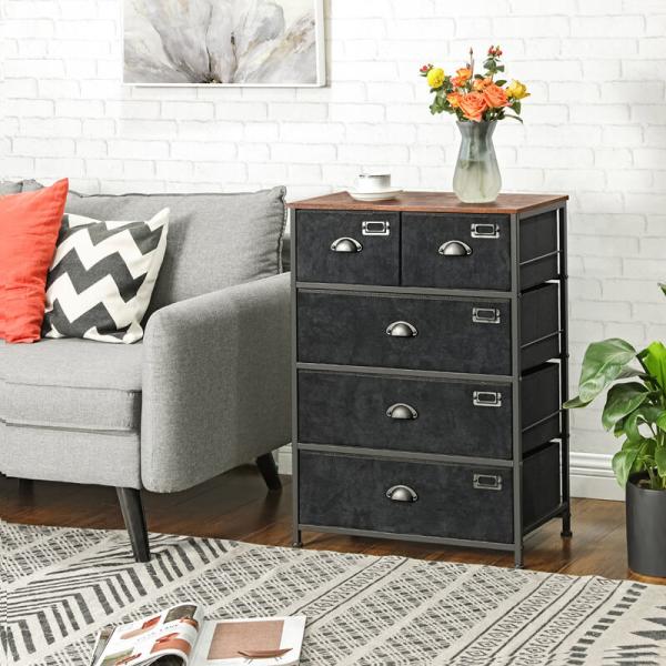 Chest of Drawer for Sale, Bedroom Drawer Dresser, Dresser with Fabric Drawer, Industrial Drawer Dresser, ULVT45H