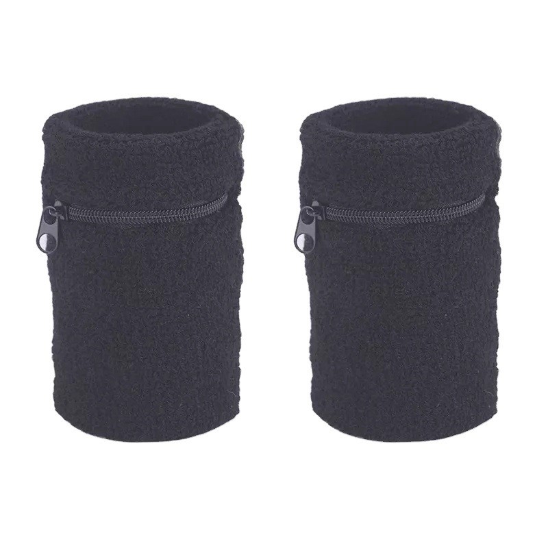 Adults M Custom Tennis Wrist Band Breathable Sport Cotton Sweatband with Zipper Lock