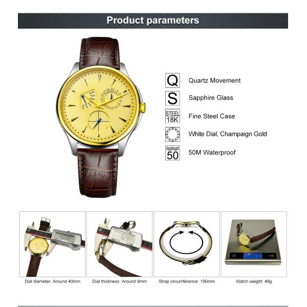 Дозоры минеральной классики автоматические, дозоры кварца случая нержавеющей стали