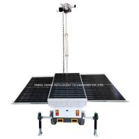 3*400W Solar Panels Mobile Surveillance Trailer Security CCTV Trailer For Public Facilities