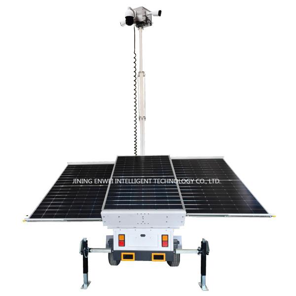 3*400W Solar Panels Mobile Surveillance Trailer Security CCTV Trailer For Public Facilities