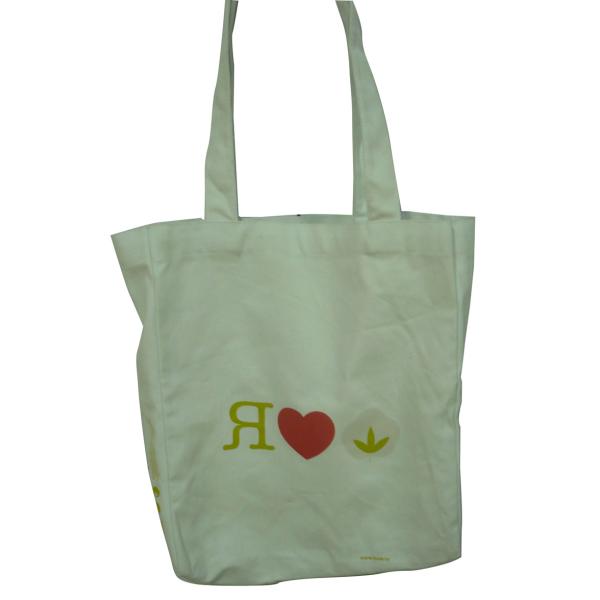 OEM Red Heart Bleached Plain Cotton Bags, Reusable Shopping / Carry / Carrier Bag