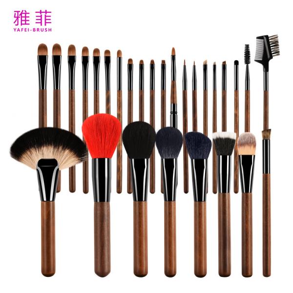 189A0428 Manufacturer 28PCS Animal Hair Copper Tube Wood Handle Custom Logo Professional Makeup Brush Set